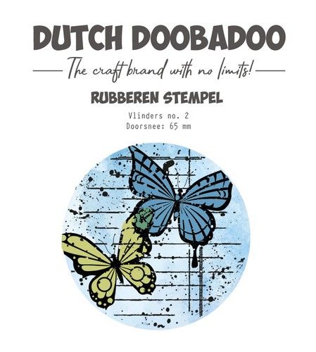 Dutch Doobadoo Rubber stamp 2 ATC cirkel Butterfly 497.004.005