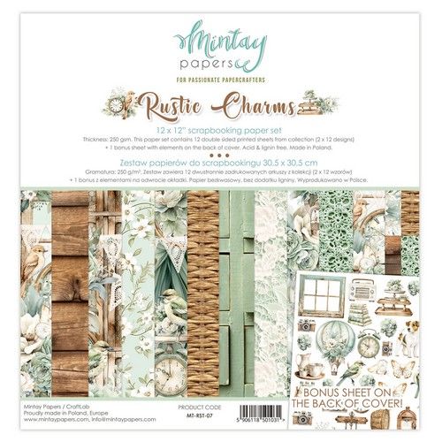 Mintay 12 x 12 Paper Set – Rustic Charms MT-RST-07