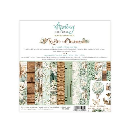 Mintay 6 x 6  Paper Pad – Rustic Charms MT-RST-08