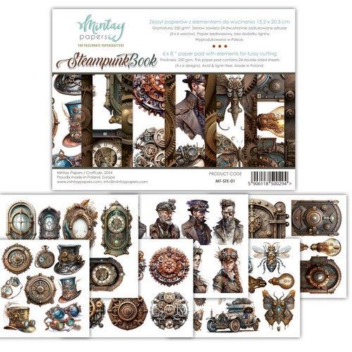 Mintay 6 x 8 Book – elements for precise cutting – Steampunk MT-STE-01