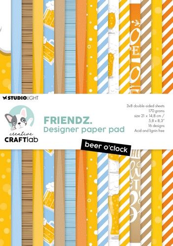 Studio Light Design paper pad Beer O’clock Friendz nr.179 – Craftlab