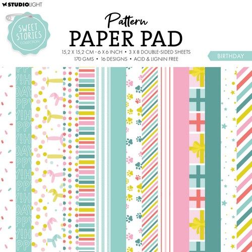 Studio Light Pattern paper pad Birthday Sweet Stories nr.180 SL-SS-PPP180
