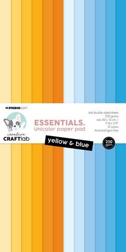 Studio Light Unicolor paper pad Yellow & blue Essentials nr.178 CCL-ES-UPP178