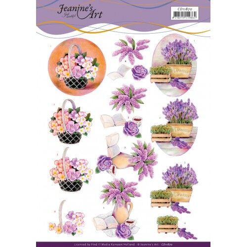 3D Cutting Sheet – Jeanine’s Art – Purple Flowers