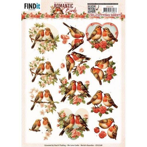 3D Cutting Sheets – Berries Beauties – Romantic Birds – Romantic Robin