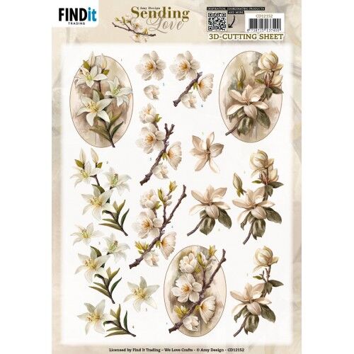 3D Cutting Sheet- Amy Design – Sending Love – Flowers