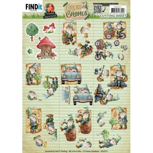 Cutting Sheets – Yvonne Creations – Great Gnomes – Mini