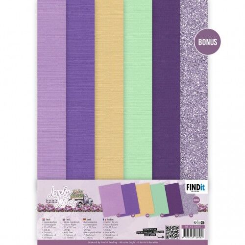 Linen Cardstock Pack – Berries Beauties – Lovely Lilacs – A4