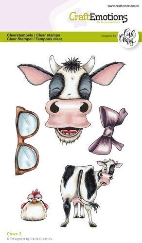 CraftEmotions clearstamps A6 – Cows 2 Carla Creaties
