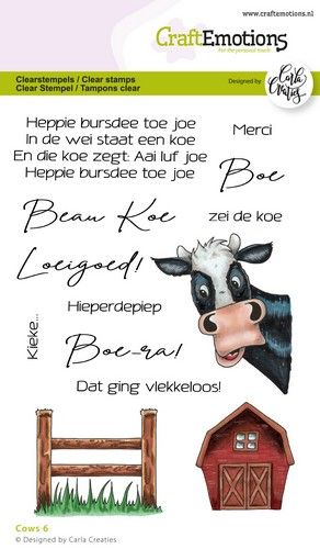 CraftEmotions clearstamps A6 – Cows 6 Tekst( NL) Carla Creaties