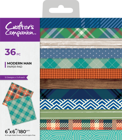 Paperpack Modern Man 15*15cm 36vel – Crafter’s Companion