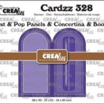Crealies Cardzz Twist&Pop B4 Panelen&Leporello&Miniboekje Boog CLCZ328