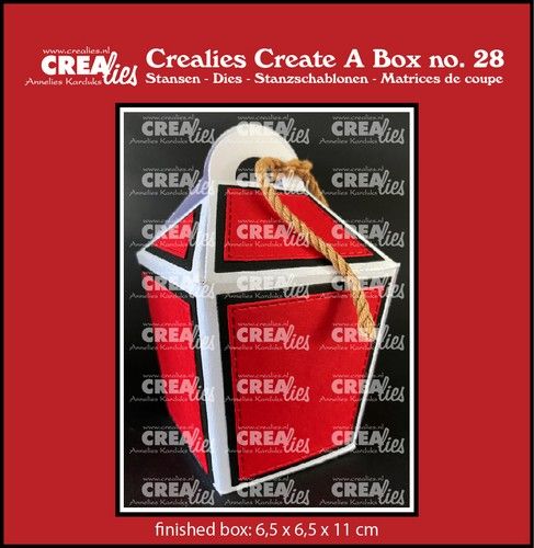 Crealies Create A Box Dichte take out box met handvat CCAB28 finished box:
