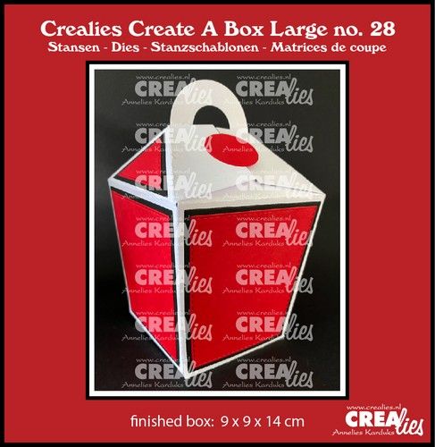 Crealies Create A Box Dichte take out box met handvat groot CCABL28 finished box: