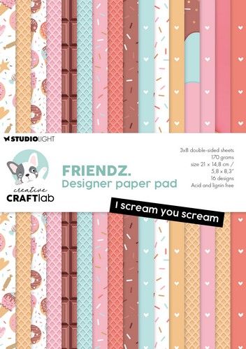 Studio Light Design paper pad I scream you scream Friendz nr.191 – CraftLab