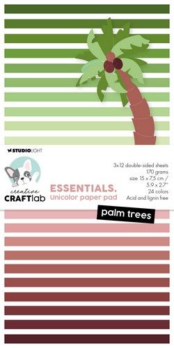 Studio Light Unicolor paper pad Palmtrees Essentials nr.189 CraftLab