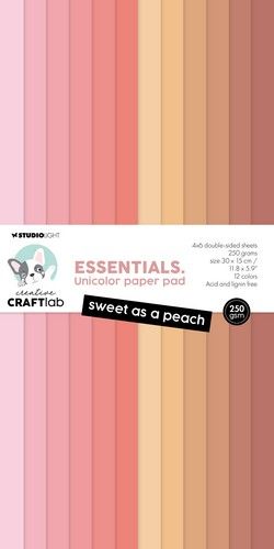 Studio Light Unicolor paper pad Sweet as a peach Essentials nr.190 – CraftLab