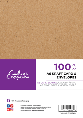 Card & Envelopes A6 Kraft (100pcs) – Crafter’s Companion