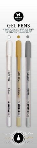 Studio Light Gel Penns White, Gold and silver Essentials nr.1 SL-ES-GP01