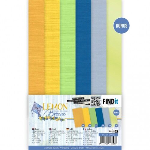 Linen Cardstock Pack – Yvonne Creations – Lemon Breeze – 4K