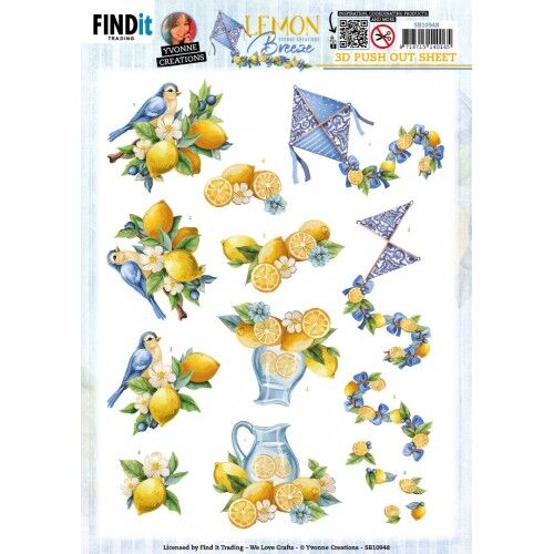 3D Push Out – Yvonne Creations – Lemon Breeze – Lemon Bird