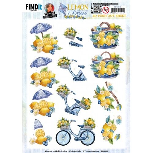 3D Push Out – Yvonne Creations – Lemon Breeze – Lemon Bike