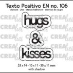 Crealies Texto Positivo hugs & kisses - EN (H) POSEN106