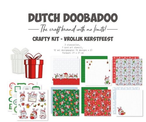 Dutch Doobadoo Craftykit Vrolijk Kerstfeest 21×21 473.005.064