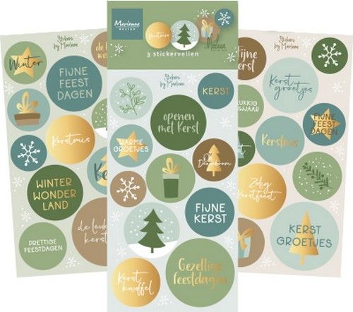 Marianne D Decoration Stickers – Kerstgroetjes by Marleen (NL) CA3194