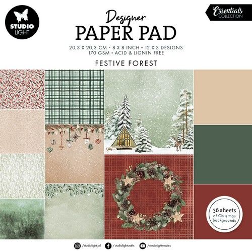 Studio Light Design Paper Pad Festive Forest Essentials nr.200 SL-ES-DPP200