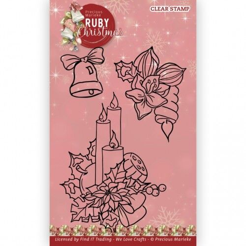 Clear Stamps – Precious Marieke – Ruby Christmas – Ruby Candles