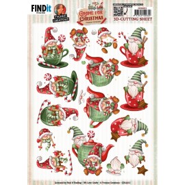 Cutting Sheets – Yvonne Creations – Gnome For Christmas – Gnome Tea