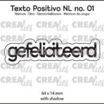 Crealies Texto Positivo gefeliciteerd - NL (H) POSNL01