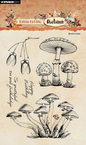 Studio Light Clear Stamp Mushrooms Everl. Autumn nr.717 SL-EA-STAMP717