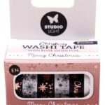 Studio Light Washi tape Black/white - EN - Rose gold Ess. nr.24 SL-ES-WASH24