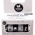 Studio Light Washi tape Black/white - EN - Silver Essentials nr.23 SL-ES-WASH23