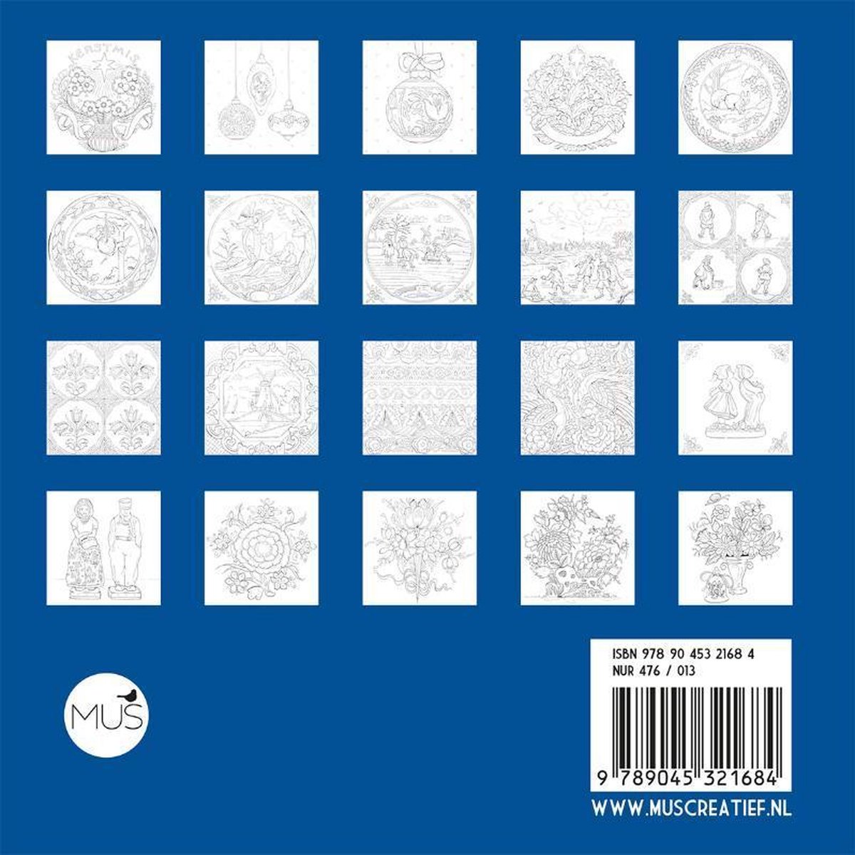 Kaarten om in te kleuren - Delfst Blauw - 20st met enveloppen - Afbeelding 2