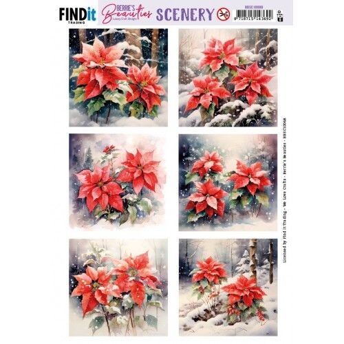 Scenery Push out – Berries Beauties – Poinsettia – Square