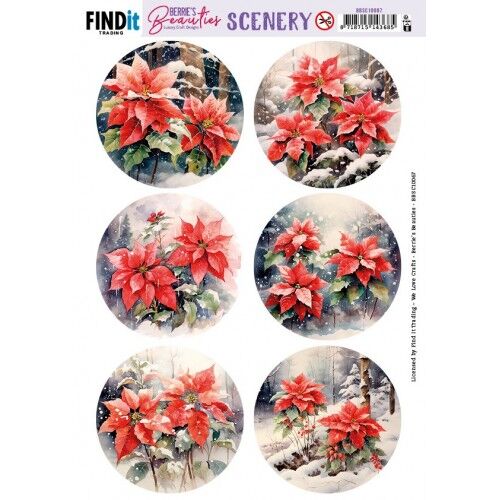 Scenery Push out – Berries Beauties – Poinsettia – Round