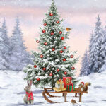 Servetten 5 stuks - Winter Animals - Ambiente