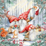 Servetten 5 stuks - Gnomes Snowy Forest- Ambiente