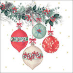 Servetten 5 stuks - Berry Bauble Whites - Ambiente