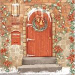 All Around Christmas A4 Rice Paper Red Door  (DFSA4804)