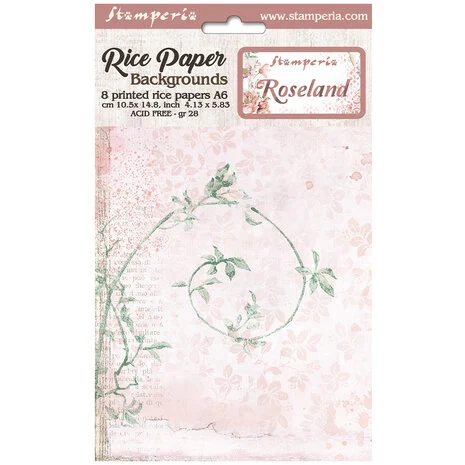 Roseland A6 Rice Paper Backgrounds (8pcs) (DFSAK6006)