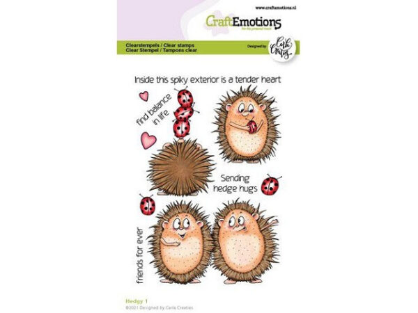 **-50%** CraftEmotions Carla Creaties  clearstamps A6 - Hedgy 1