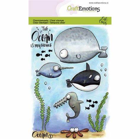 **-50%** CraftEmotions Carla Creaties clearstamps A6 – Ocean 1