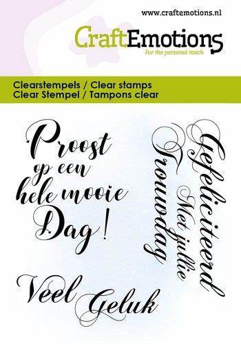 **-49%** CraftEmotions clearstamps 6x7cm – Proost op een….Tekst NL