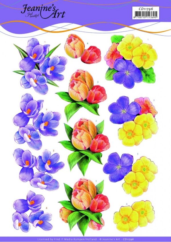 3D Cutting Sheet - Jeanine's Art - Spring Flowers