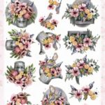 3D Cutting Sheet - Amy Design - Bucket and Flowers