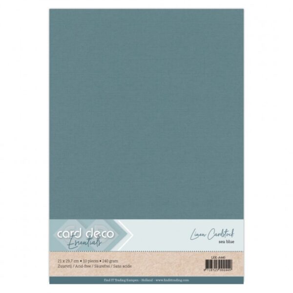 Card Deco • Linnenkarton 240g A4 Sea Blue 10x